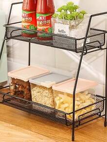 2 Tier Kitchen Bathroom Organizer Shelf - Multicolor - View 8