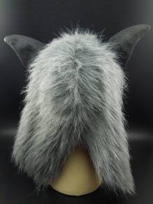 1入組男女通用成人狼人角色扮演服裝，帶有毛皮、牙齒和全頭面罩，適合各種節日、派對、舞會、搞笑惡作劇和表演