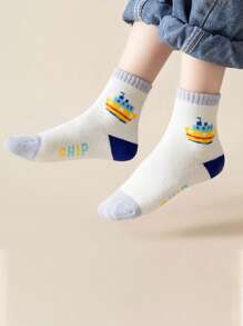 5pairs Plush Socks Warm Long Socks For Toddler Boys & Girls, Thickened Winter Floor Socks For Infants - Multicolor - View 3