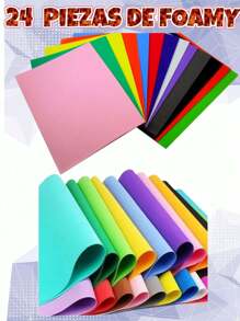 24 HOJAS DE FOAMY DE COLORES - Multicolor - Ver 2