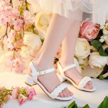 Dreamshoes Kids Heels Sandals Girls Dress Shoes for Toddler - 白色 - 查看 2