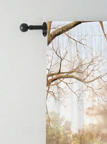 2pcs Autumn Scenery Printed Window Curtain,Refer To Bedroom Office Kitchen Living Room Study Home Decor - Multicolor - View 6