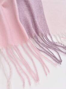 1pc Ladies' Faux Cashmere Multicolored Tassel Scarf, Fashionable And Warm Shawl Suitable For Daily Use - View 5