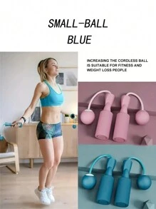 2pcs A set of,1pc Cordless Jump Rope With Weighted Ball - Perfect For Sports Training & Fitness! - Blue - View 1