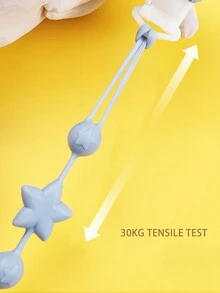 1 Clip Para Chupete De Silicona Con Cadena Anticaída, 28 Cm De Largo, Rosa Rojo - Rosa Fucsia - Ver 4