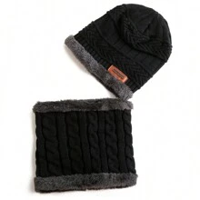 4pcs Kids Winter Hat, Scarf And Gloves Set, Warm Knitted Beanie Cap And Scarf For Children Aged 5-14 - Navy Blue - View 4