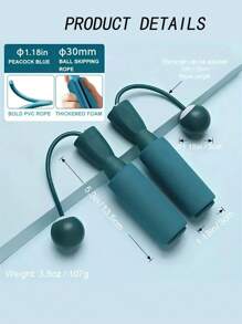 2pcs A set of,1pc Cordless Jump Rope With Weighted Ball - Perfect For Sports Training & Fitness! - Blue - View 4