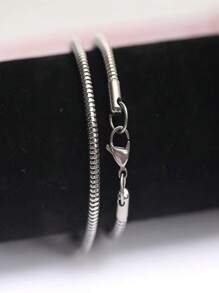 1pc Stainless Steel Cartoon Hip Hop Style Snake Design Bracelet For Men And Women, Suitable For Daily Wear, Gift And Decoration - Silver - View 6