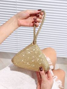 Glamorous Glitter Bling, Sequin, Luxury, Shiny Women's Mini Sparkly Rhinestone Clutch Bag, Perfect For Wedding, Party, Dance, Birthday, Gift, Makeup Evening Bag, Dinner Bag For Party Girl, Woman, Bride