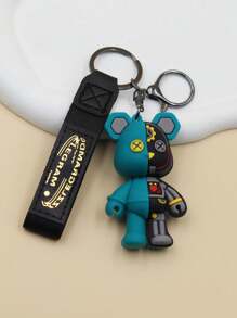 Llavero Estilo Punk De Oso Mecánico, Ideal Para Uso Diario, Regalo Para Fiestas, Adecuado Para Llaves De Bolso, 1 Ud. - Negro - Ver 2