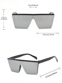 1入組時尚方形眼鏡適用於青少年男孩 - 黑色 - 查看 4