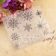 1pc Transparent Silicone 12cm*10.5cm Snowflake Stamp - Clear - View 2