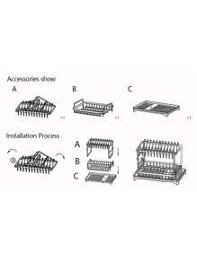 2 Tier Dish Drying Rack, Foldable Dish Drainer Metal Utensil Holder Drainage - White - View 8
