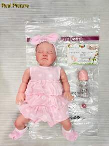 1入組 20 英寸八月重生女孩手工逼真新生嬰兒娃娃帶根或彩繪頭髮供選擇（部分部件隨機發送）