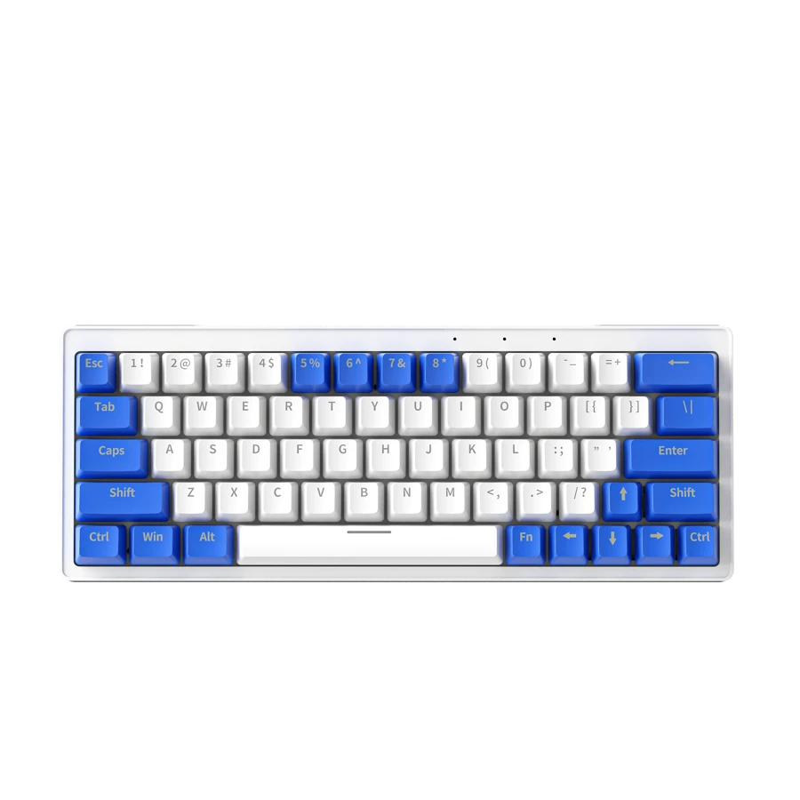 ZIFRIEND ZA63 60% Keyboard 63 Keys Hot Swappable Mechanical Keyboard - White with Klein Blue - View 1