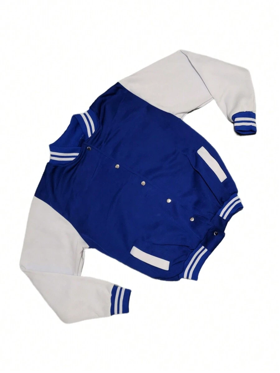 Chamarra beisbolera para caballero - azul real - Ver 1