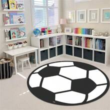 1 件圓形人造羊絨地毯地墊,防滑、柔軟、防污、抗疲勞、可水洗,適用於客廳和臥室