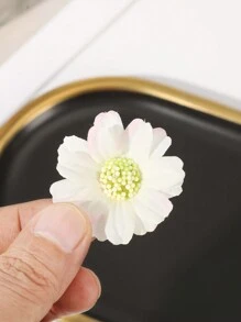 5pcs Artificial Flowers Decorated Sweet Hairpins For Daily Use - White - View 4