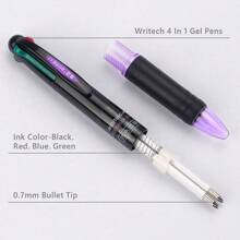 1入組隨機色彩4合1(0.7毫米)可伸縮設計圓珠筆,適用於辦公室和學校用品,是學生禮物的好選擇 - 彩色 - 查看 5