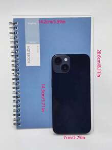 3入組隨機色A5簡約風和厚平底螺旋筆記本 - 彩色 - 查看 2