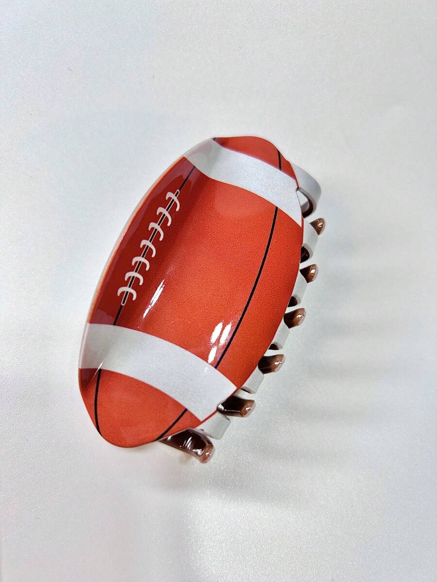 1pc Football Shaped Hair Clip, Funny And Suitable For Daily Use - Multicolor - View 1