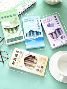 4pcs Cream Puff Gel Pens Set Soft Holding 0.5mm Ballpoint Black Color Ink for Writing Office School - Apricot - View 5