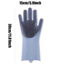 1pc Kitchen Silicone Dishwashing Gloves - Grey - View 2