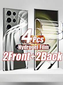 2 Pcs Front + 2 Pcs Back Full Coverage Soft Hydrogel Film Compatible with Samsung Galaxy