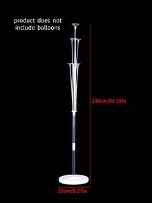 1set Simple Plastic Balloon Stand 1.3m In Height, Can Hold Up To 7 Balloons - White - View 5