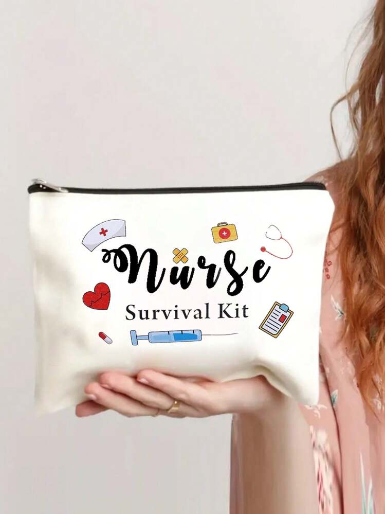 CREATCABIN Borse per Il Trucco in Tela La Migliore Infermiera di Sempre Borsa Cosmetica Astuccio Multiuso per Penne Borsa da Viaggio Divertente Cerniera Forniture Scolastiche Regali 10 x 7 Pollice