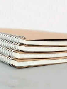 1 Cuaderno De Notas, Bloc De Notas Con Alambre Y Diario, 35 Páginas - Beis - Ver 2