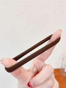 50入組女士實色髮圈，彈性髮圈不傷頭髮馬尾控制器頭繩耐用高彈性髮帶橡皮筋女性髮繩2023新款馬尾套頭飾休閒 - 彩色 - 查看 3