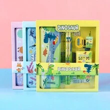 12 Piezas/set Juego De Papelería Para Aprendizaje En Caja De Regalo, Suministros Escolares - Rojo - Ver 3