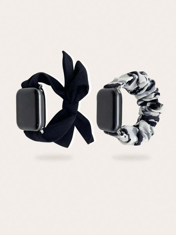 2 piezas de pañuelos con estampado unisex compatibles con las correas del Apple Watch de 48/45/44/42/41/40/38 mm, compatible con los modelos Ultra/SE/8/7/6/5/4/3/2/1