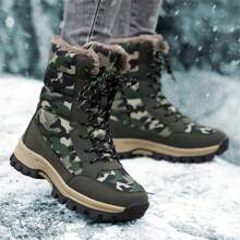 女鞋2023新款韓版冬季防滑雪靴，女式中筒毛絨大碼加厚保暖學生雪靴，韓國冬季加厚保暖抗寒東北厚底防滑戶外保暖鞋