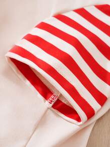 1 件條紋吊帶聖誕老人設計寵物衣服帶 3d 絨球