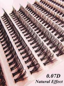 Asiteo 200pcs 0.07D 9-18mm Mixed D Curl Cluster False Eyelashes, Individual Fake Lashes, Eyelash Extension, Soft & Natural Cluster Lashes, DIY Eyelash Extension - Black - View 6