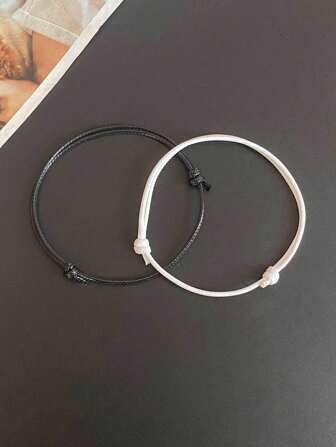 Black And White Simple Double-layer Bracelet