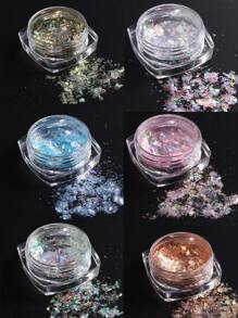 水晶蛋白石指甲片粉紫色全息閃光指甲亮片極光鉻箔粉diy美甲裝飾 - 彩色 - 查看 3