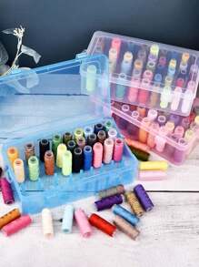 1入組藍色的縫紉線盒帶42分類線收納盒 - 藍色 - 查看 1