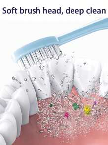 1pc Blue 3 In 1 Portable Travel Toothbrushes With Built-In Refillable Toothpaste Tube, Built-In Toothbrush Case, Extra Soft Bristles And 1 Cleaning Brush, Travel Size Toiletries Orthodontic Toothbrush, Travel Supplies Home Bathroom Decor Fall Decor Back To School