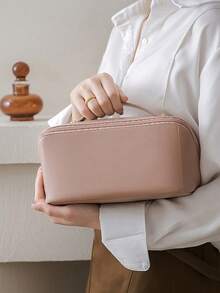 25L PU Makeup Bag Women's Large Capacity Portable Makeup Case Travel Wash Bag Cosmetics Storage Bag - Pink - View 3