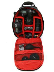 1pc Outdoor Red Durable Digital Slr Camera Backpack, Waterproof & Multifunctional & Breathable Camera Bag Camera Case Camera Accessories Photoshoot Photography For Business,Travel,School,College,Office - Red - View 3