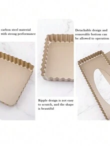 Rectangular Live Bottom Fruit Pizza Batch Lace Baking Pan 2pcs - Champagne - View 10