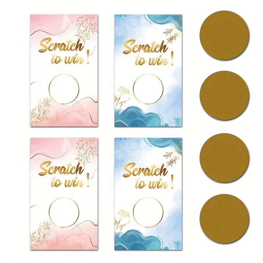 30入組小型企業禮品卡,空白個性化假日、聖誕、婚禮、嬰兒淋浴、生日、派對用品(藍色、粉色)