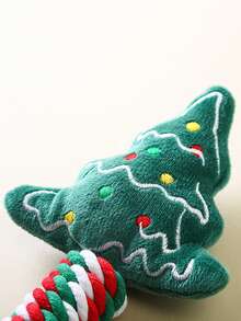 1入組聖誕繩索毛絨玩具適用於寵物,嚼抵抗卡通自娛樂狗狗和貓玩具,寵物用品(適用於寵物僅有)