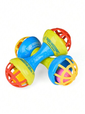 1入組彩色手形狀撥浪鼓啞鈴有聲音,顏色隨機