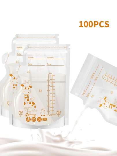 100pcs/60pcs/30pcs, 8oz/250ml Breastmilk Storage Bags, Double-Sealed Milk Storage Bags With Pour Spout For Breastfeeding, Self-Standing Bag, Space Saving Flat Profile For Refrigeration And Freezing