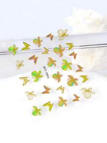 30pcs Colorful Butterfly & Flower Nail Art Sticker Set, Random Pattern Self-Adhesive Stickers, DIY Nail Decoration Accessories - Multicolor - View 6