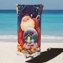 Christmas Themed Beach Towel - Multicolor - View 1